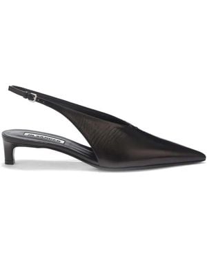 Jil Sander Leather Pump With Ankle Strap - Black