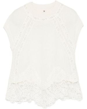 Ermanno Scervino Cashmere Lace Top - White