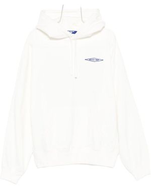 Junya Watanabe Sweat à capuche en coton du logo - Blanc