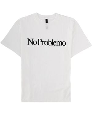 No Problemo T Shirt Con Logo - White