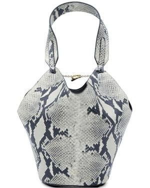 KHAITE Bolso Tote Lotus Mini De Piel - Gris