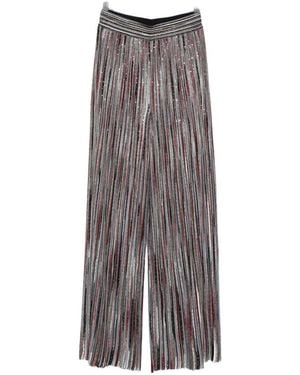 Missoni Striped Wide-Leg Trousers - Grey