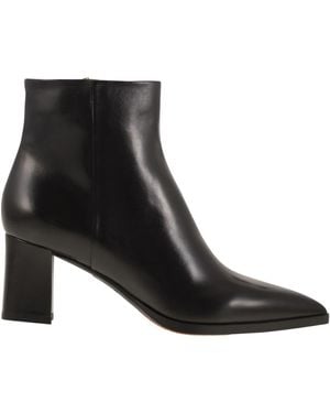 Santoni Medium Heel Leather Ankle Boot - Black