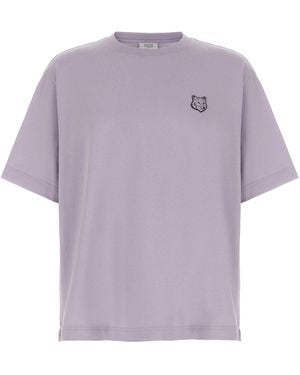 Maison Kitsuné Bold Fox Head T Shirt Viola-Uomo