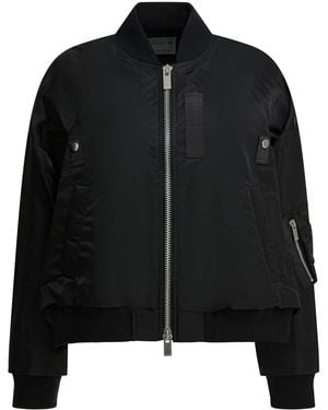 Sacai Nylon Zippered Bomber Jacket - Black