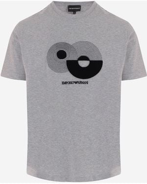 Emporio Armani Cotton T Shirt With Logo - Gray