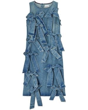 Ganni Light Rigid Denim Dress - Blue