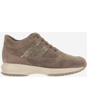 Hogan Logo Lace-Up Sneakers - Brown