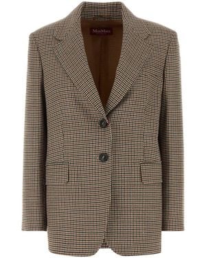 MM STUDIO Embroidered Wool Alice Blazer - Brown