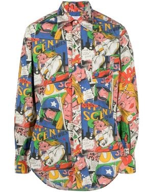 ERL Printed Shirt Woven - Blue