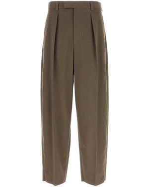 Ferragamo Salvatore Mud Stretch Cotton Wide-Leg Pant - Multicolor