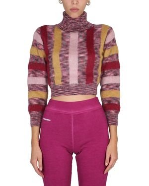 DSquared² High Neck Cropped Shirt - Red