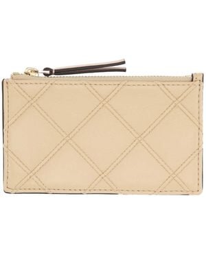 Tory Burch Vanilla Soft Fleming Wallet - Natural