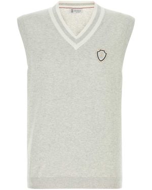 Brunello Cucinelli Light Cotton Vest - White