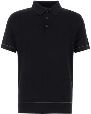 Brioni Cotton Polo Shirt - Black