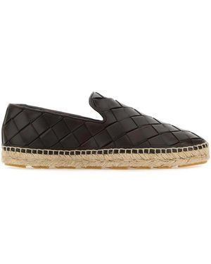 Bottega Veneta Intrecciato Leather Espadrilles - Black