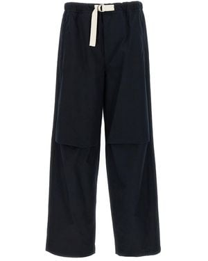 Jil Sander 268 Straight-Leg-Hose mit Gürtel - Blau