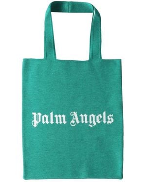 Palm Angels Logo Shopping Bag - Green