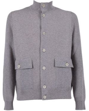Lardini Giubbino Doble En Maglia Uomo - Gris