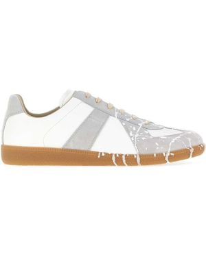 Maison Margiela Two-Tone Leather Replica Trainers - White