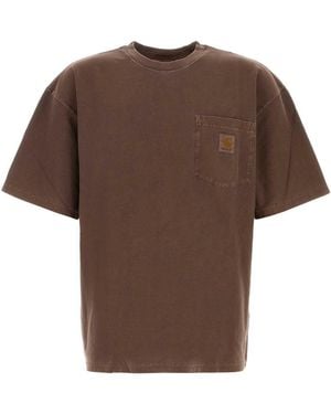 Carhartt Chocolate Cotton/Loose Pocket T Shirt - Brown