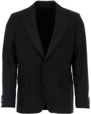 Etro Black Stretch Wool Blazer