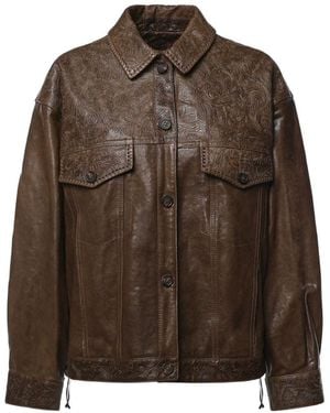 Golden Goose Leather Jacket - Brown