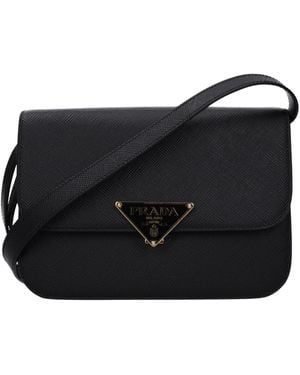 Prada Leather Shoulder Bag - Black