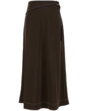 Tory Burch Jersey Belted Maxi Skirt - Brown