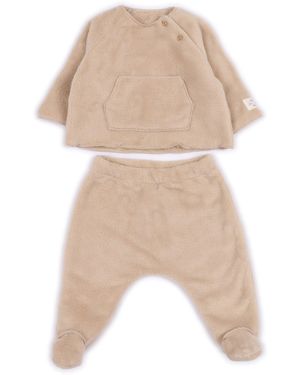 Teddy & Minou Completo 2 Pz Felpa + Pantalone - Natural