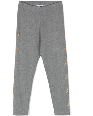 Golden Goose Star/ Girl's Leggings/ Glitter Multistar Printed - Grey