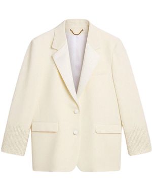 Golden Goose Weißer blazer aus wollmischung mit seidenrevers