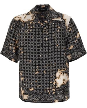Amiri Bleach Bandana Silk Shirt-Uomo - Nero