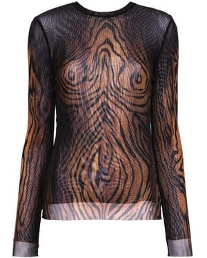 Jean Paul Gaultier Polyamide Top - Brown