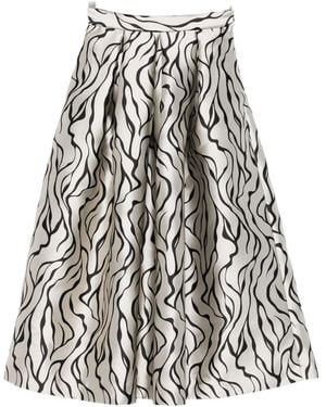 Lunatica Milano Printed Midi Skirt - White