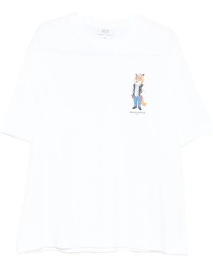 Maison Kitsuné Dressed Fox Oversize Tee Shirt - White