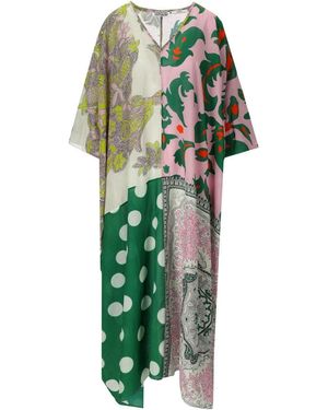 Essentiel Antwerp Hansas Multicoloured Kaftan Dress - Green