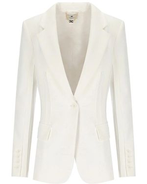 Elisabetta Franchi Single Breasted Blazer - White