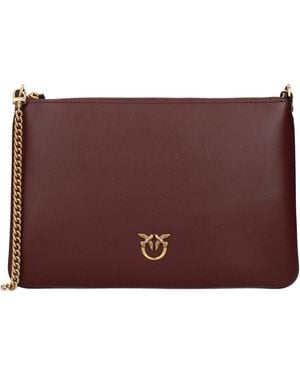 Pinko Crossbody Bags Leather/Burgundy - Purple