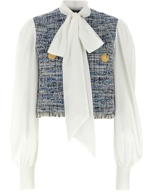 Balmain Tweed -Hemd - Blau