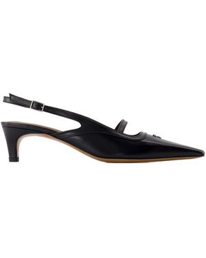 Maison Kitsuné Pointy Sling Back Leather Black - Negro