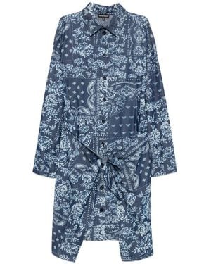 Emporio Armani Cotton Chemisier Dress - Blue