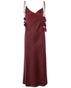 Self-Portrait Long Dress Polyester - Purple