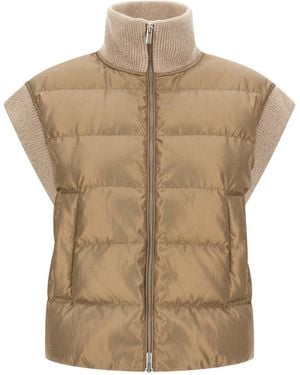 Peserico Lurex Tricot Vest - Naturel