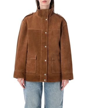 Anine Bing Roux Suede Jacket - Brown