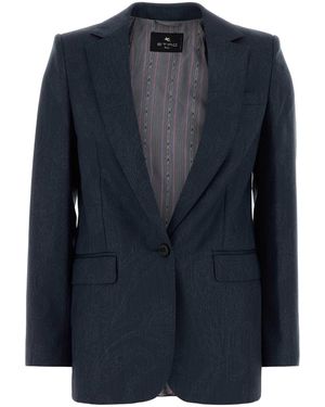 Etro Wool Blazer - Blue