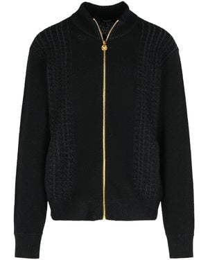 Versace Black Cotton Mischpullover - Schwarz