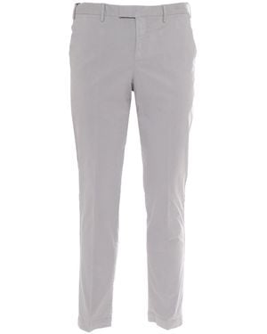 PT01 Pantalone Master, Flat Front, Diagonal Pockets, Flap Back Pockets, Finished - Grey