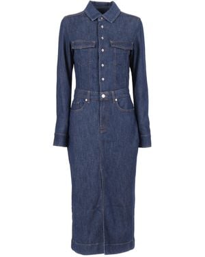 7 For All Mankind Halona L/S Maxi Dress - Blue