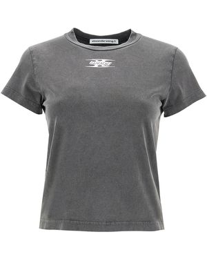Alexander Wang In Reliëf Logo T -shirt - Grijs